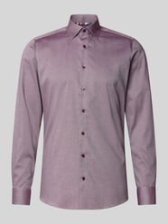 Slim fit zakelijk overhemd met kentkraag van OLYMP Level Five Bordeaux - 3