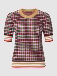 Gebreide trui met pied-de-poule-motief van Esprit Collection Wit - 42