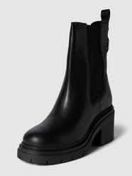 Chelsea boots van leermix met labeldetail, model 'ZENDA' van Blauer USA Zwart - 1