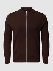 Kurtka z dzianiny PLUS SIZE z zamkiem błyskawicznym model ‘PERFECT’ od Jack & Jones Plus Brązowy - 29