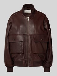 Lederjacke aus echtem Leder mit Pattentaschen Modell 'LARA' von Ivy Oak Bordeaux - 22