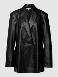Jack in leerlook met reverskraag van REVIEW Zwart - 40