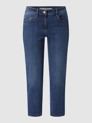 Korte straight fit jeans met stretch van Zerres Blauw / turquoise - 47