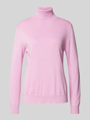 Rollkragenpullover in unifarbenem Design von Tom Tailor Rosa - 1