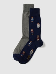 Socken mit Label-Detail im 2er-Pack Modell 'ALL OVER BEAR' von Polo Ralph Lauren Underwear Blau - 22