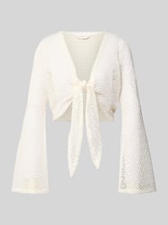 Gebreid jack met knoopdetail en trompetmouwen van Apricot - 7