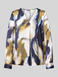 Blouseshirt van viscose met V-hals van comma Bruin - 2