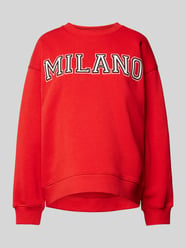 Sweatshirt met ribboorden van Gina Tricot Rood - 46