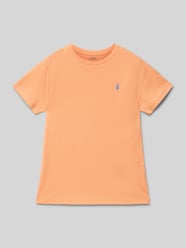 T-Shirt mit Logo-Stitching von Polo Ralph Lauren Kids Orange - 4