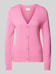 Strickjacke mit Label-Stitching von Gant Pink - 27