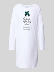 Regular fit nachthemd met sierstrik, model 'Kuschelig' van LOUIS & LOUISA - 20