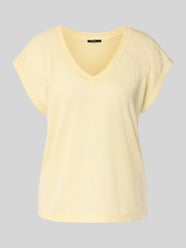 T-shirt z mieszanki wiskozy z dekoltem w serek od Zero - 33