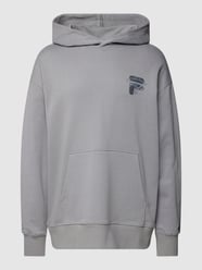 Oversized hoodie met labelstitching, model 'BAAR' van FILA Grijs / zwart - 1