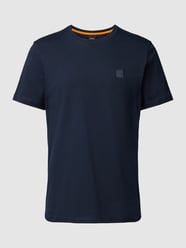 T-Shirt mit Label-Print Modell 'Tales' von BOSS Orange Blau - 33