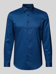 Slim Fit Business-Hemd mit Knopfleiste von Jake*s Blau - 36