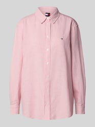 Relaxed fit blouseshirt van een mix van katoen en linnen van Tommy Jeans Fuchsia - 1