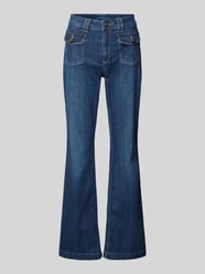 Flared fit jeans van pure viscose met cargozakken van MAC - 23