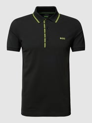 Poloshirt mit Label-Stitching Modell 'PAULE' von BOSS Green Schwarz - 19