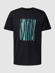 T-Shirt mit Label-Print von Esprit Schwarz - 45