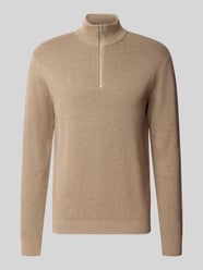 Regular Fit Troyer aus reiner Baumwolle Modell 'TING' von ONLY & SONS Beige - 12
