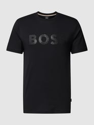 T-Shirt mit Label-Detail Modell 'Tiburt' von BOSS Schwarz - 5