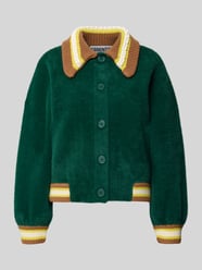Kardigan rozpinany z kołnierzykiem w kontrastowym kolorze model 'KAMORE' od Essentiel Antwerp - 20