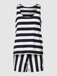Pyjama mit Streifenmuster von Schiesser Blau - 41