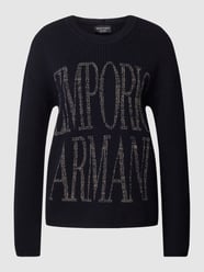 Gebreide pullover met labelprint van Emporio Armani Blauw / turquoise - 18