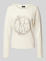 Longsleeve mit geripptem Rundhalsausschnitt von monari Beige - 32