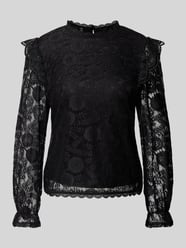 Blouse met lange mouwen en kant, model 'COLLINE' van Pieces - 4