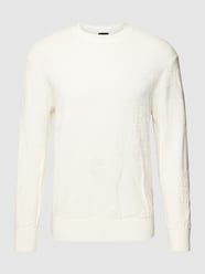 Strickpullover mit Label-Strukturmuster Modell 'CAMO' von ARMANI EXCHANGE Beige - 6