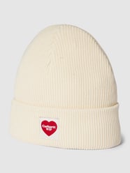 Beanie van biologisch katoen met labeldetail, model 'HEART' van Carhartt Work In Progress Wit - 42