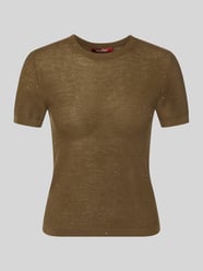 Koszulka z dzianiny o kroju regular fit z mieszanki jedwabiu i wełny model „MSTLEPRE” od Max Mara Studio - 7