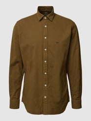 Vrijetijdsoverhemd van katoen met labeldetail, model 'Oxford' van Fynch-Hatton Groen - 19