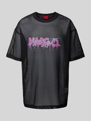 T-Shirt mit Label-Print Modell 'Dstaros' von HUGO Schwarz - 35