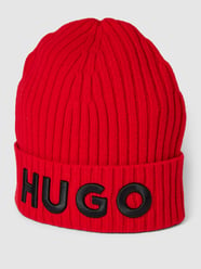 Beanie mit Label-Stitching von HUGO Rot - 44