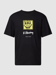 T-shirt met Keith Haring®-motiefprint, model 'KEITHARING' van Jack & Jones Grijs / zwart - 43