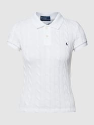 Koszulka polo ze ściegiem warkoczowym model ‘POLO’ od Polo Ralph Lauren Biały - 39