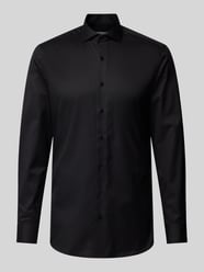 Slim Fit Businesshemd aus Twill von Eterna Schwarz - 30