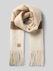 Schal mit Fransen und Label-Detail Modell 'Allanis' von OPUS Beige - 3