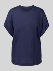 T-shirt z prążkowanym okrągłym dekoltem od Stefanel - 22