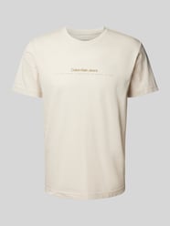 T-Shirt mit Label-Print von Calvin Klein Jeans Beige - 3