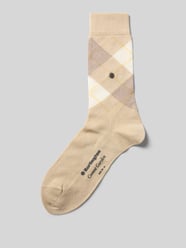 Sokken met argyle-stitching, model 'Covent' van Burlington Beige - 4