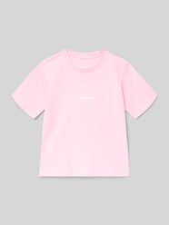 T-shirt z czystej Bawełna Model 'SOHO' od JACK & JONES Fuksjowy - 19