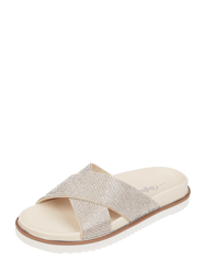 Slippers met strass-steentjes, model 'Ronda' van Buffalo Wit - 17