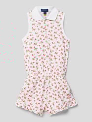 Playsuit met all-over print, model 'RUFFLE' van Polo Ralph Lauren Kids Wit - 25