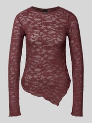 Slim Fit Longsleeve aus elastischem Material-Mix von Gina Tricot Bordeaux - 46
