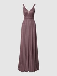 Abendkleid mit Effektgarn von TROYDEN COLLECTION Lila - 9