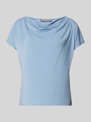 T-Shirt mit Wasserfall-Ausschnitt von Christian Berg Woman Selection Blau - 39