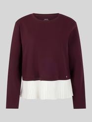 Loose fit shirt met lange mouwen van katoenmix met geplisseerd volantdetail van Marc Cain Bordeaux - 20